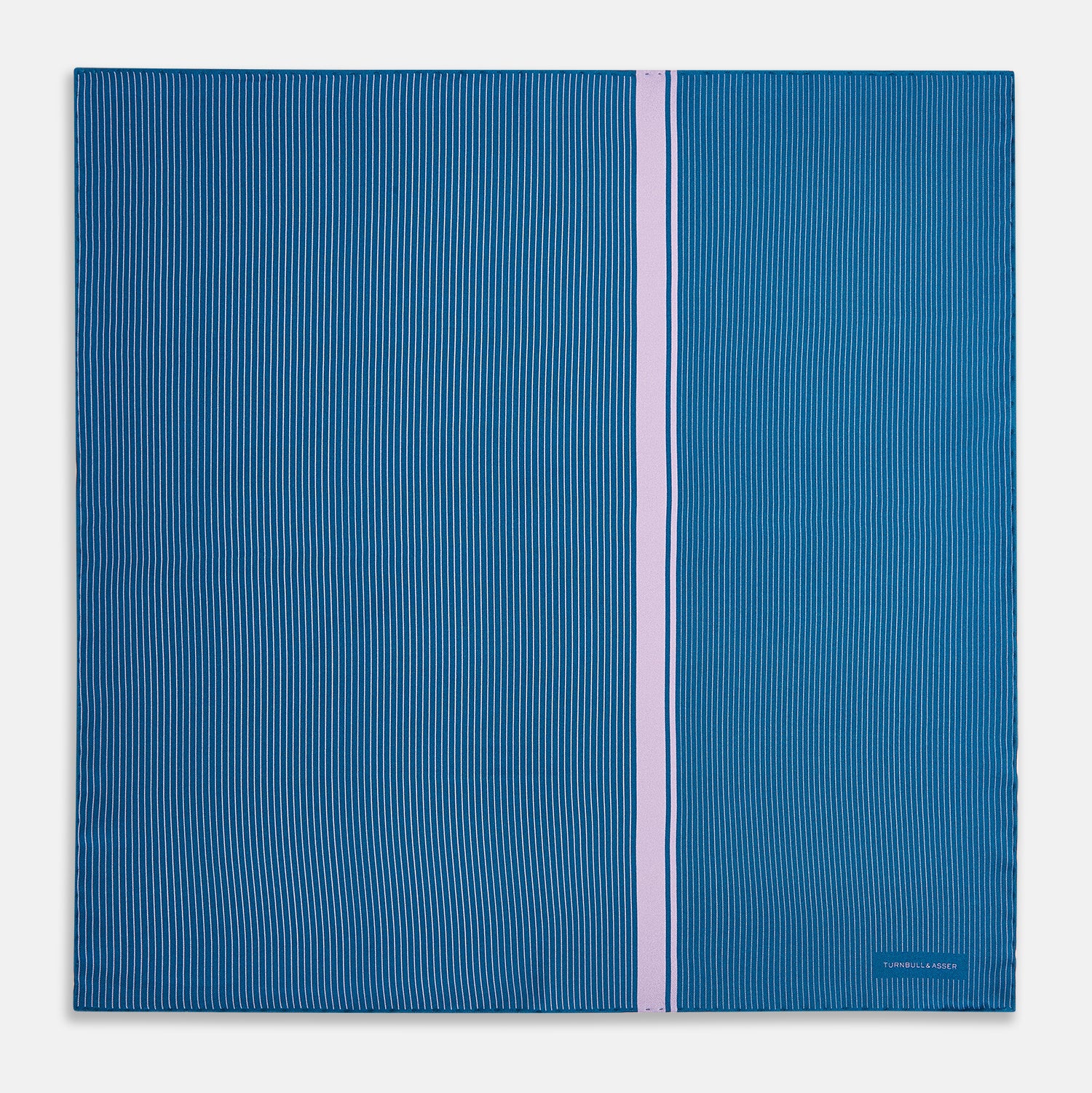 View 4 of product Blue and Lilac Stripe Silk Pocket Square