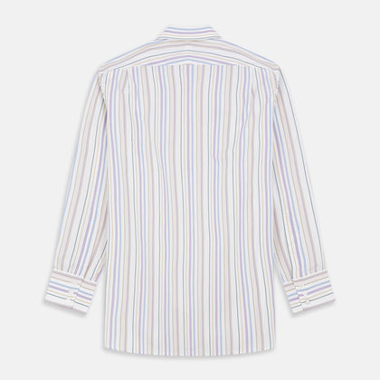 Colourful Garden Multi Stripe Cotton Regular Fit Mayfair Shirt Image 4