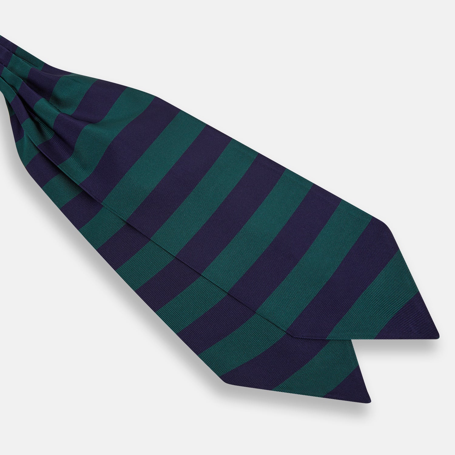 View 3 of product Wide Green Stripe and Navy Silk Cravat