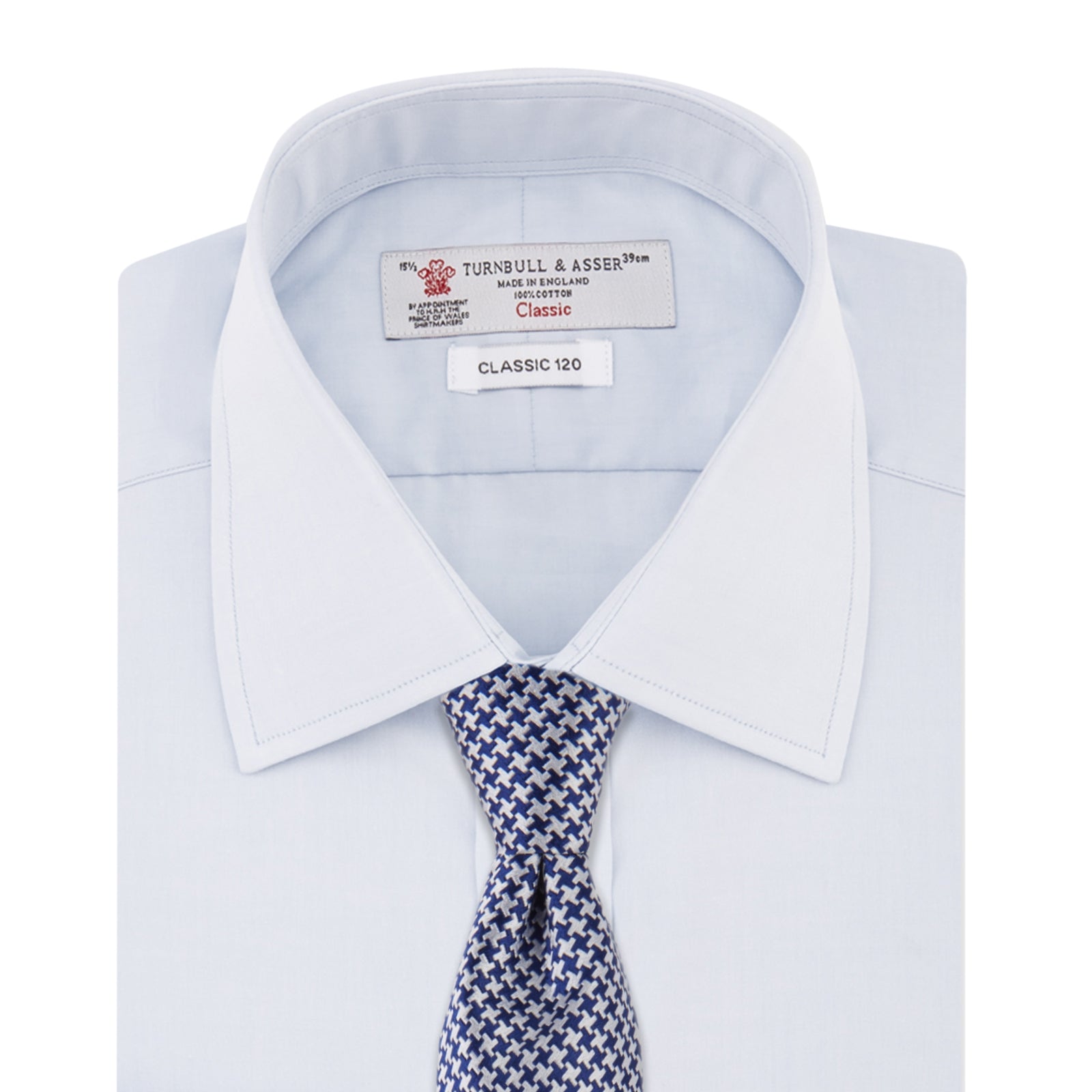 View 4 of product Two-Fold 120 Light Blue Shirt with T&A Collar and 3-Button Cuffs