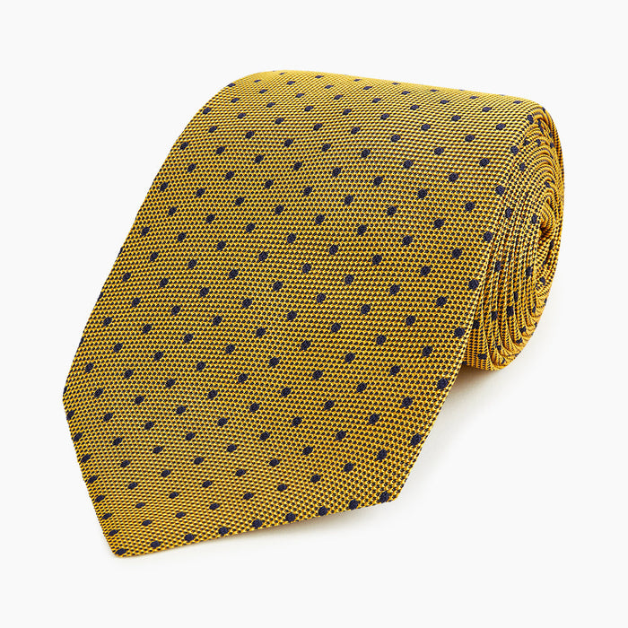 Purple and yellow Micro Dot Silk Tie Image 4