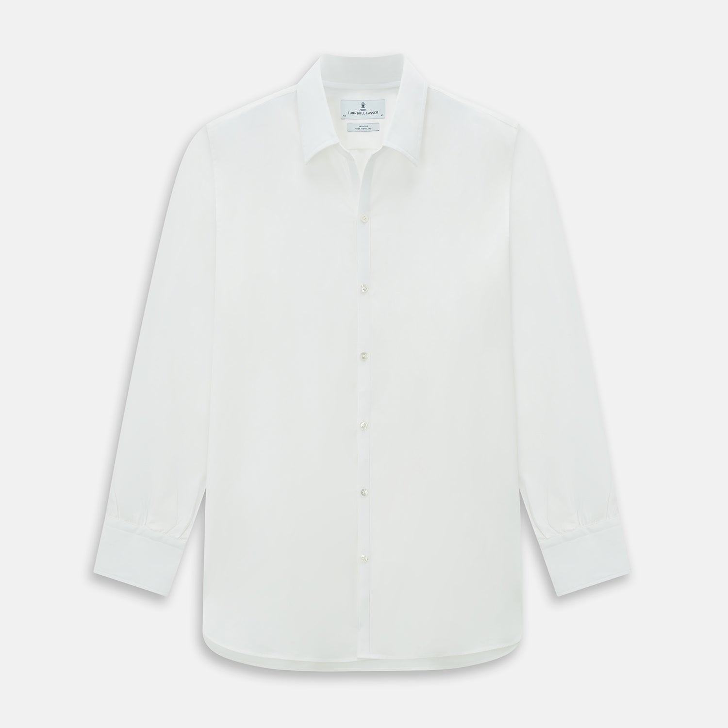View 1 of product PLAIN WHITE WINDSOR SHIRT WITH TURNBULL OPEN COLLAR AND 3-BUTTON CUFFS