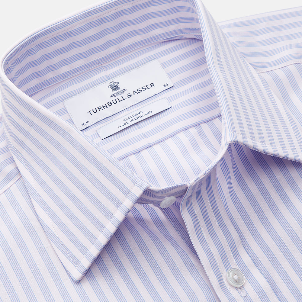 Lilac Stripe Cotton Regular Fit Mayfair Shirt