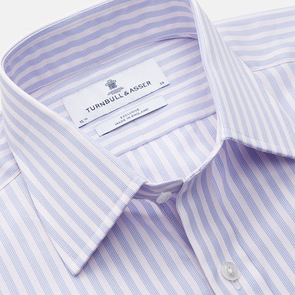 Lilac Stripe Cotton Regular Fit Mayfair Shirt Image 2