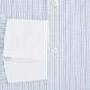 View 4 of product Pale Blue and Navy Grid Check Shirt with Contrast T&A Collar and Cuffs