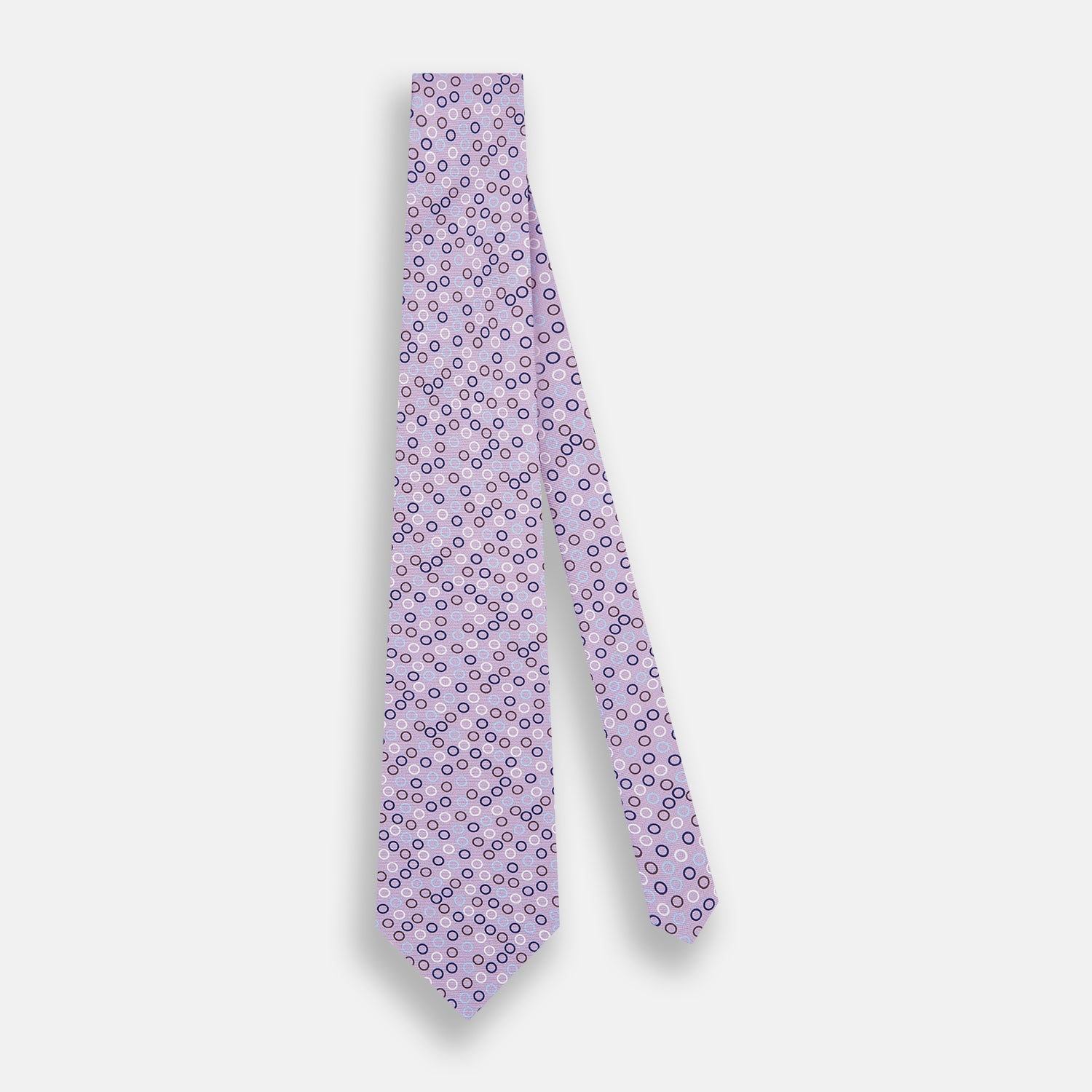 View 2 of product Multi-coloured Circle Lilac Printed Silk Tie