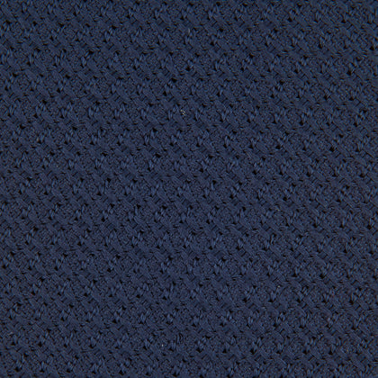 Navy Plain Woven Grenadine Silk Tie Image 2