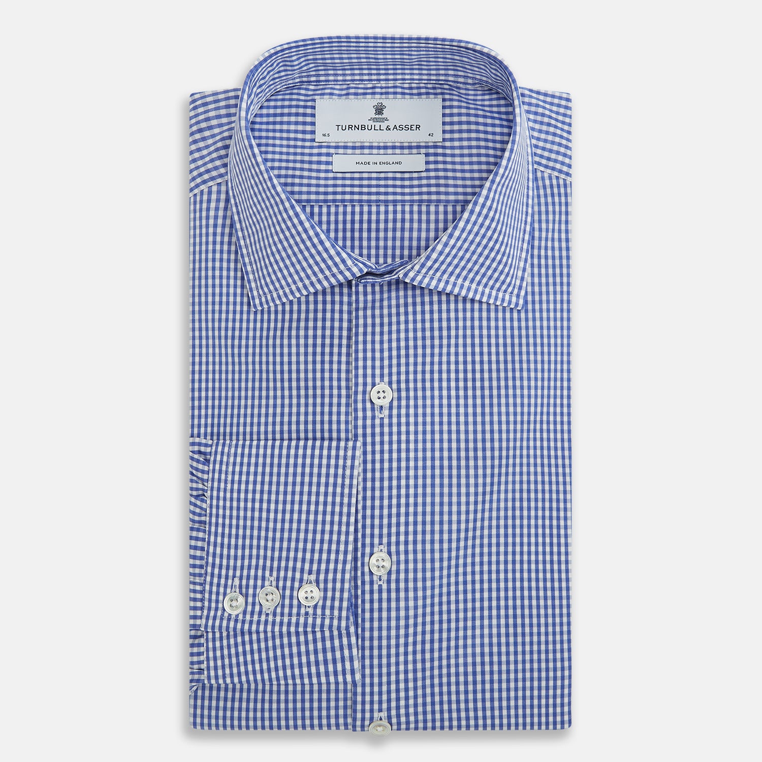View 5 of product Blue Grid Check Belgravia Shirt