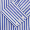 View 3 of product Blue and White Candy Stripe Shirt with T&A Collar and 3-Button Cuffs