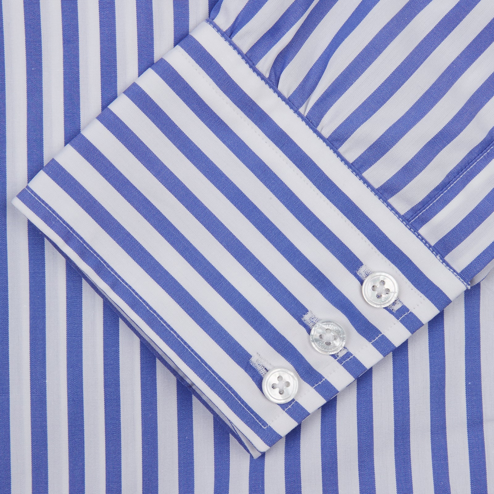View 3 of product Blue and White Candy Stripe Shirt with T&A Collar and 3-Button Cuffs