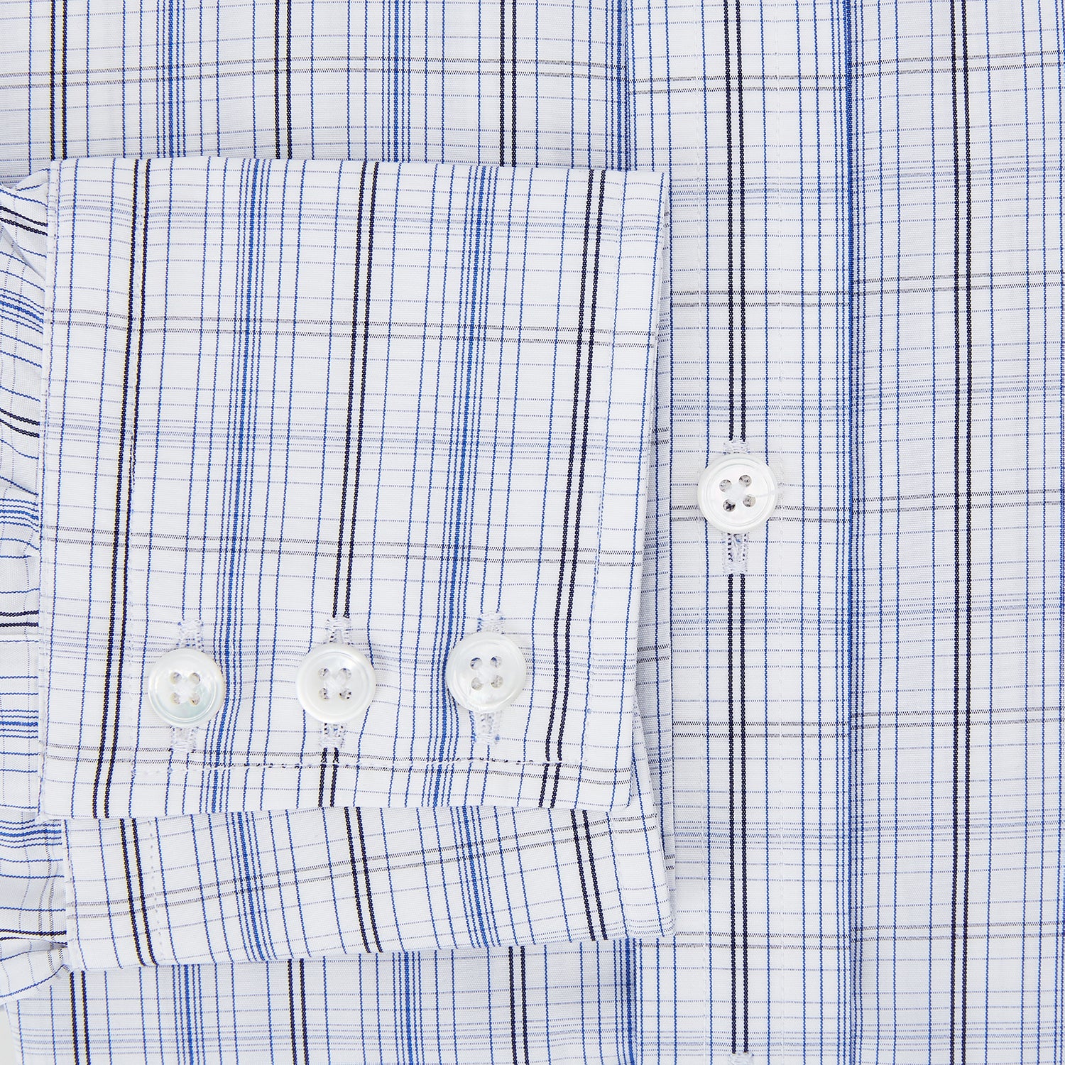 View 4 of product Blue and Navy Multi Check Mayfair Shirt