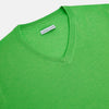 View 2 of product Lime Green Fine Merino V-Neck Jumper