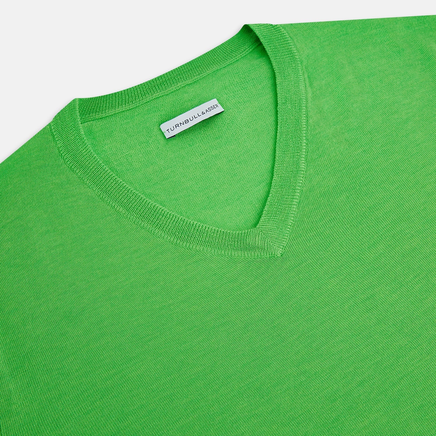 View 2 of product Lime Green Fine Merino V-Neck Jumper