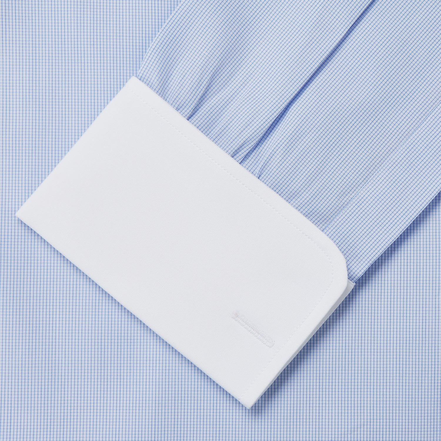View 3 of product Micro Blue Check with White Collar and Cuff Shirt
