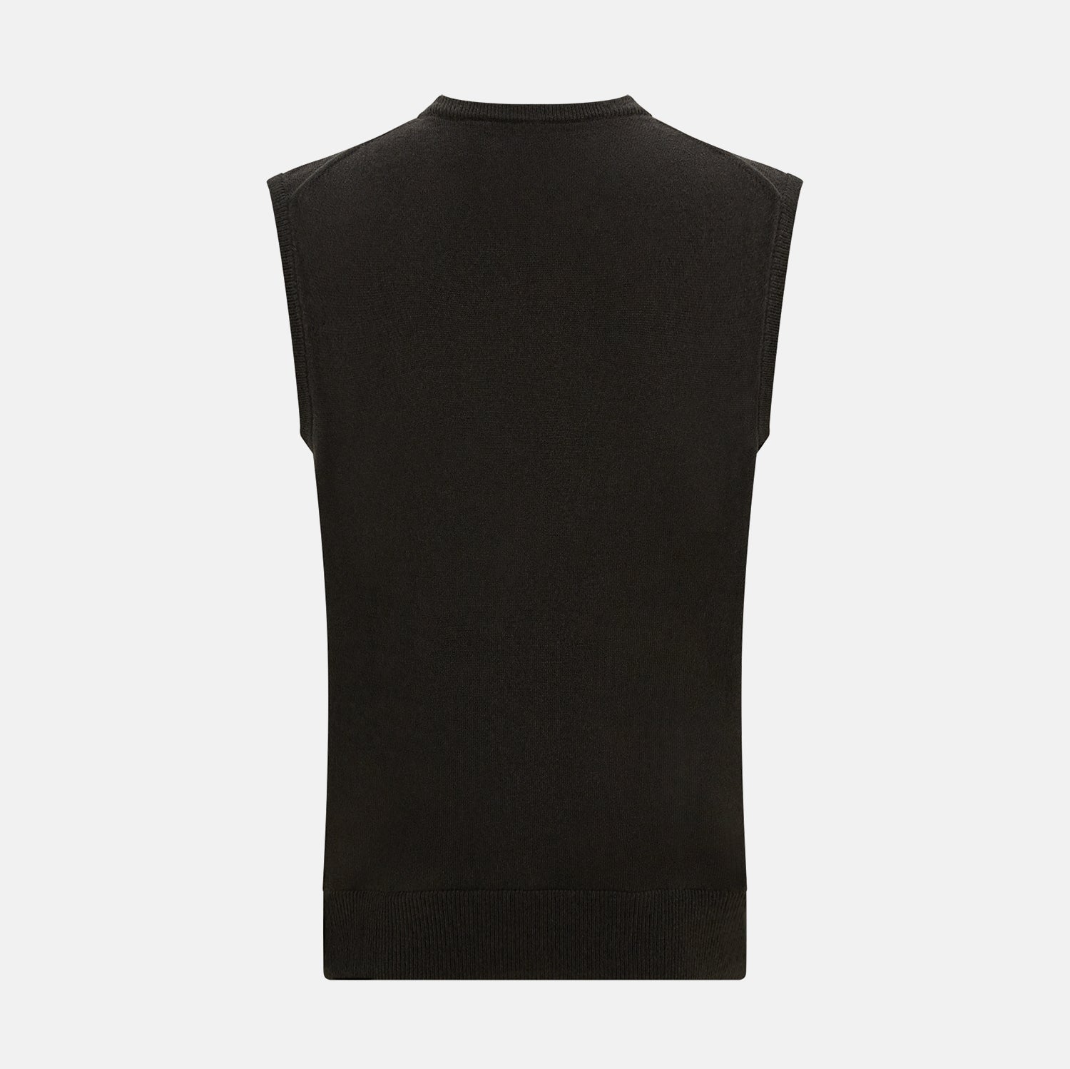 View 3 of product Dark Brown Cashmere Round Neck Vest