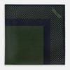 Navy and Kelly Green Dot Silk Pocket Square