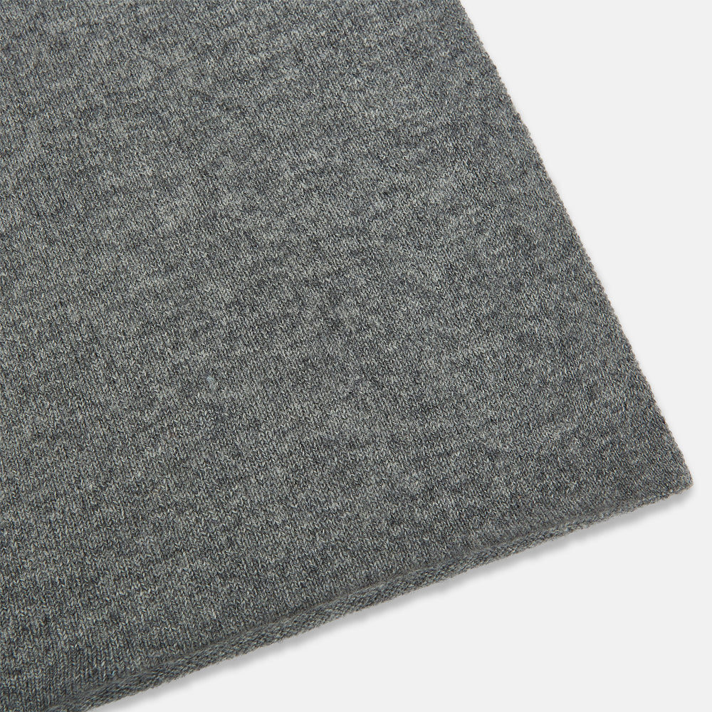 Plain Grey Cashmere Knitted Scarf