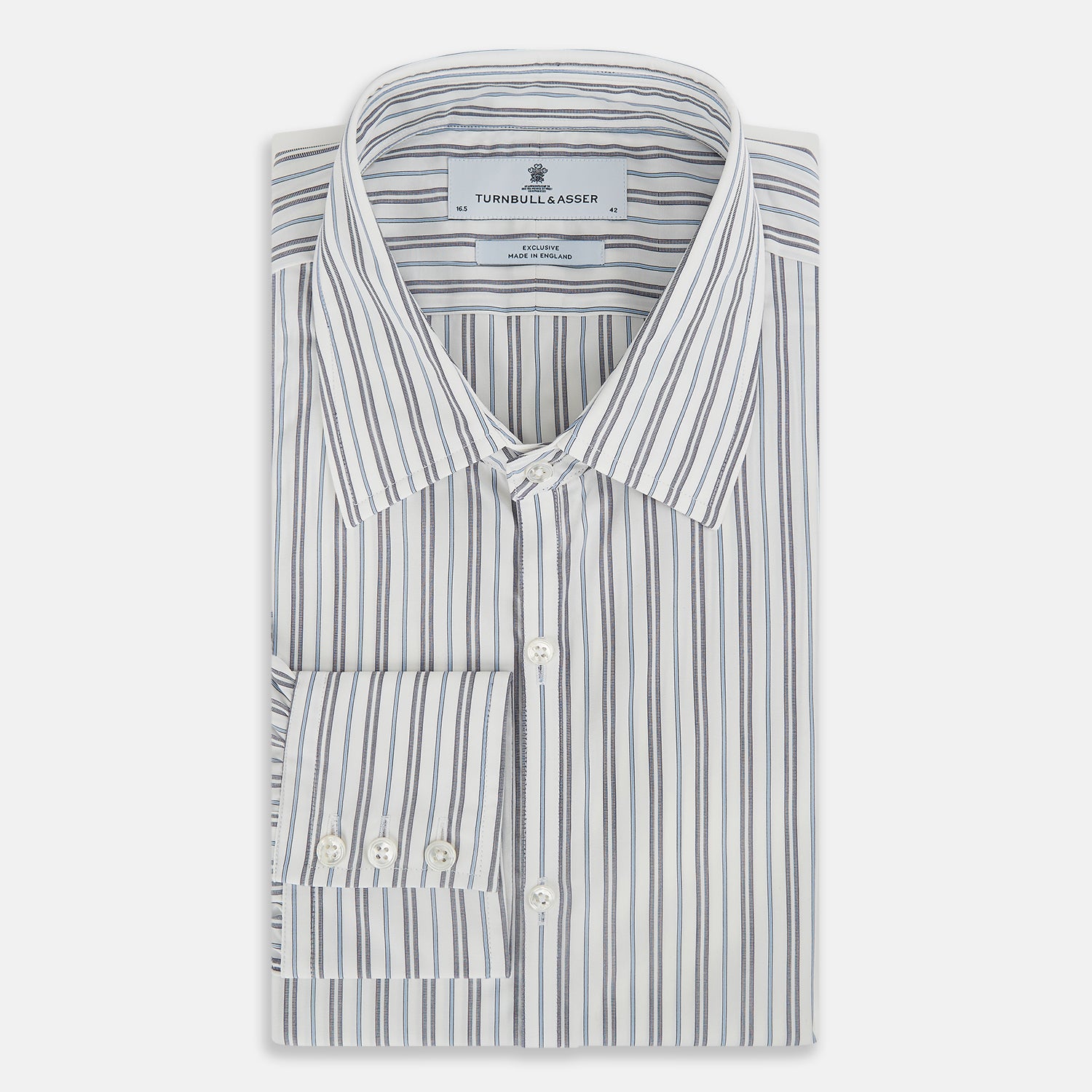 NAVY AND LIGHT BLUE MULTI TRACK STRIPE WESTMINSTER SHIRT