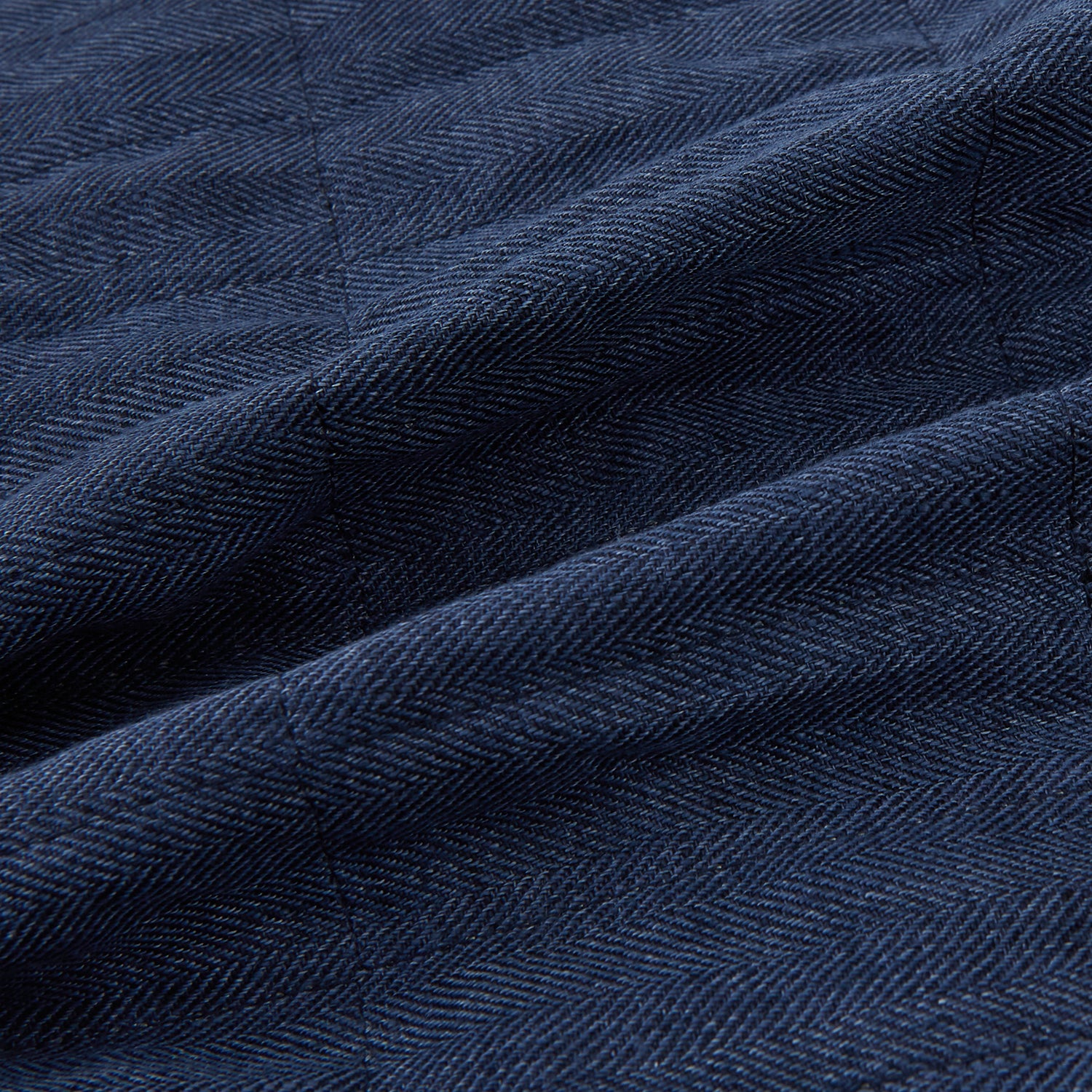 View 5 of product Denim Blue Quilted Linen Herringbone Waistcoat