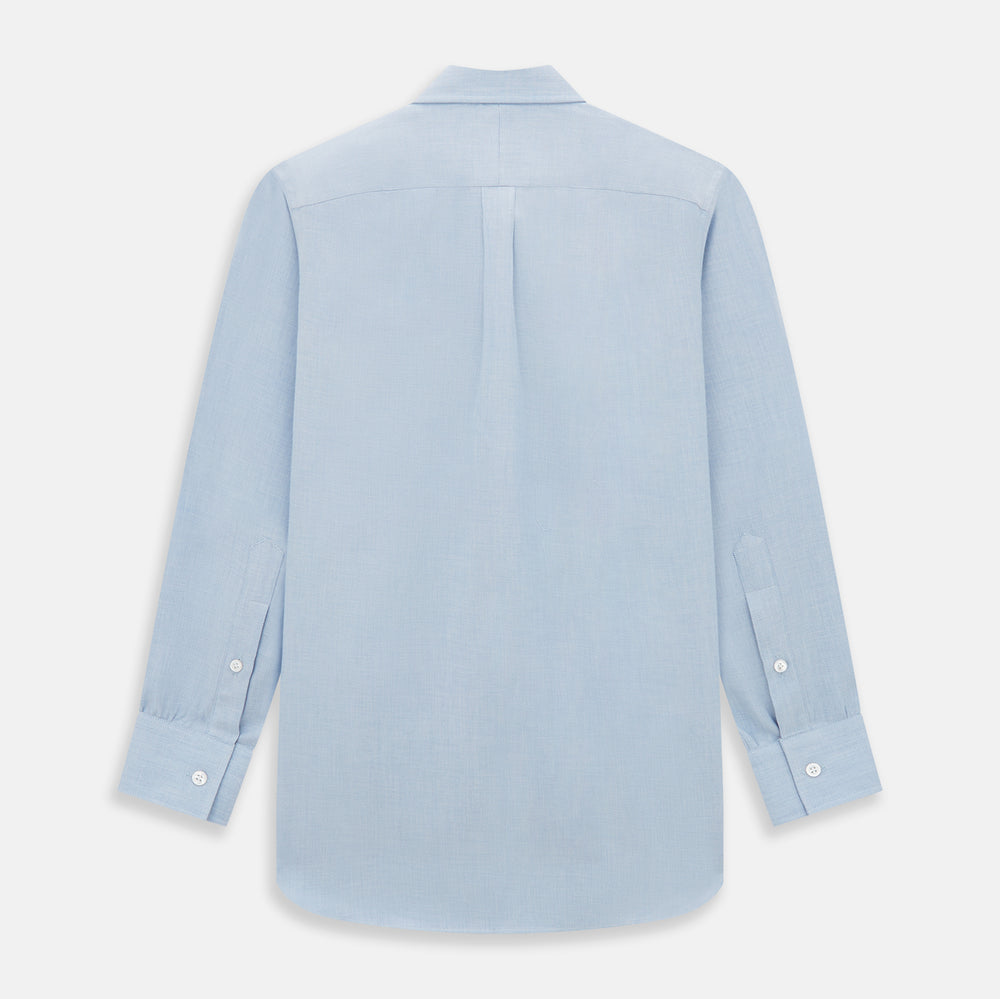 Pale Blue Cotton Cashmere Derby Collar Richmond Shirt