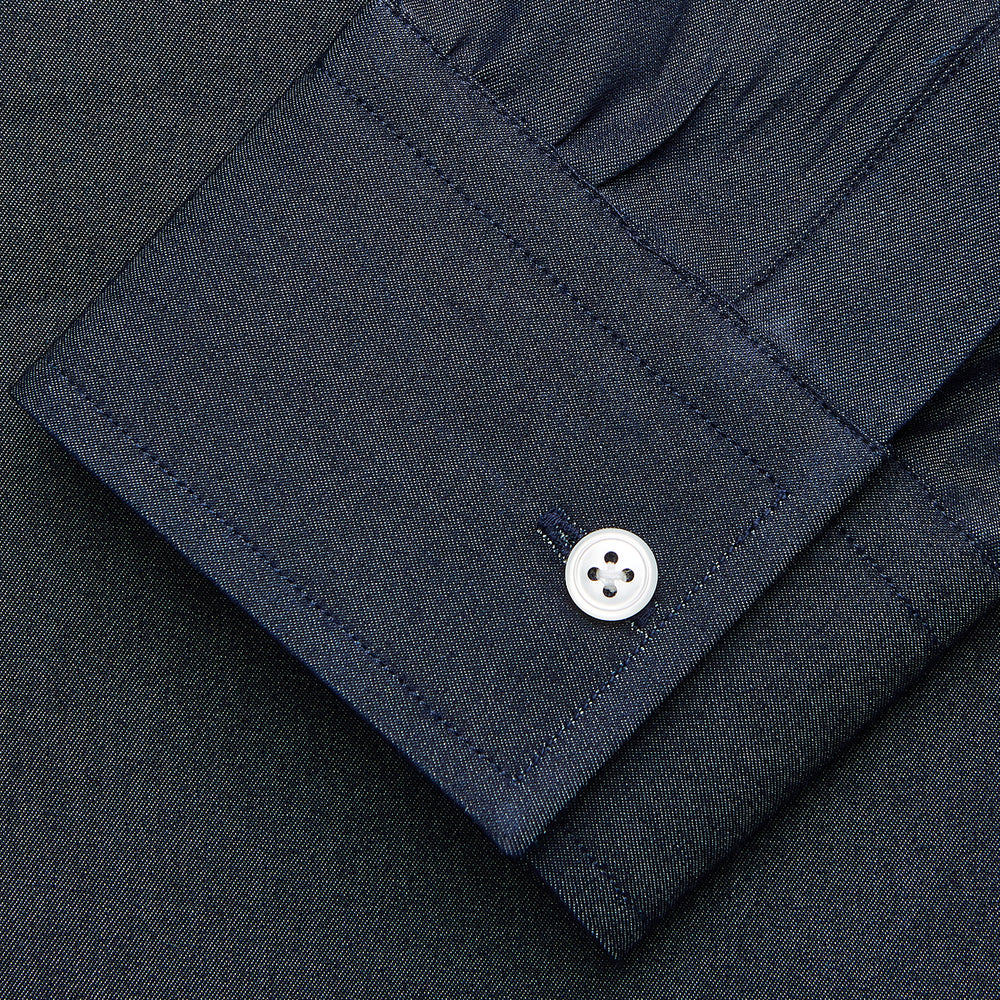 Blue Weekend Fit Finch Shirt With Derby Collar And Chest Pocket