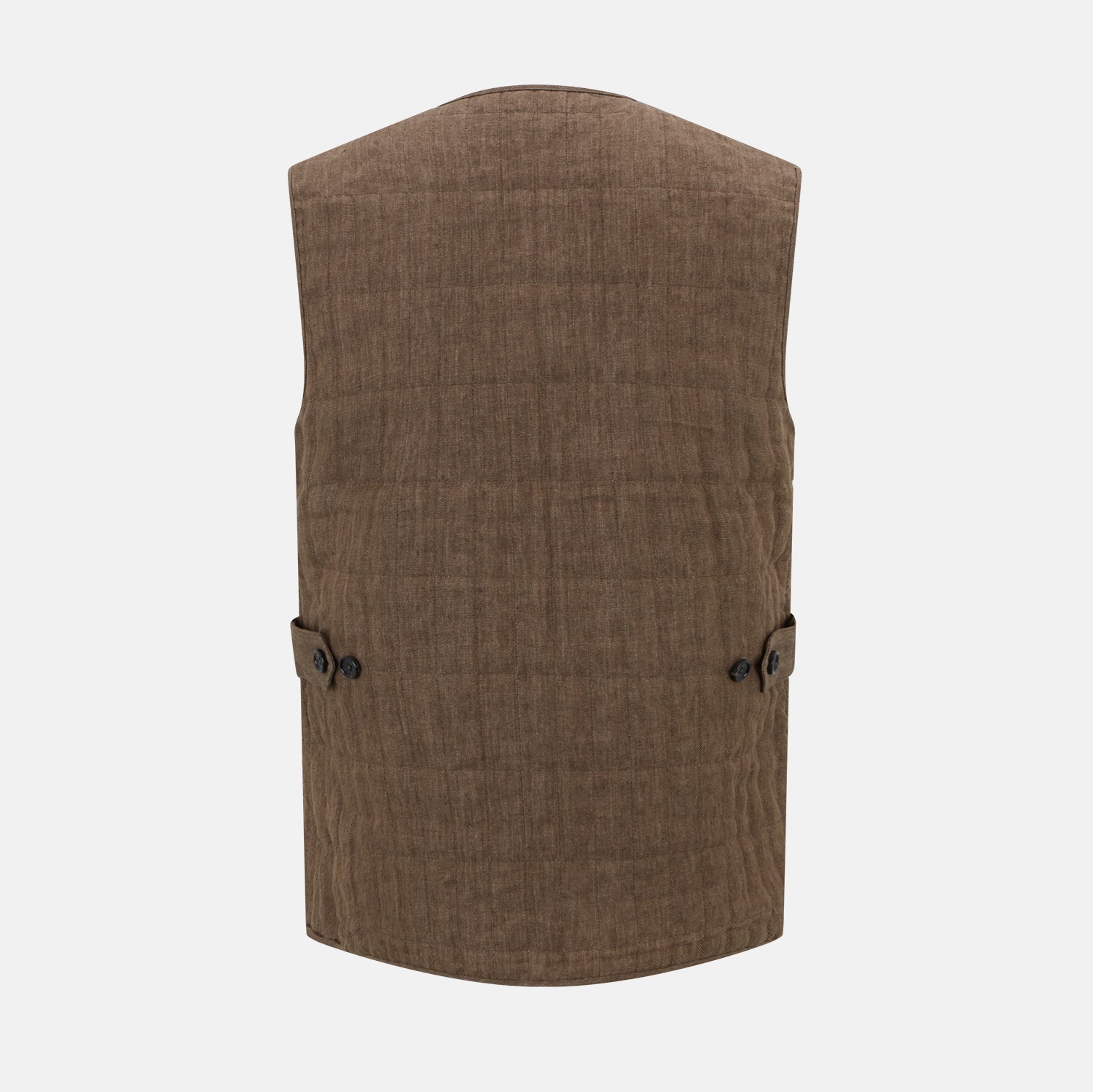 View 3 of product Pine Cone Quilted Linen Herringbone Waistcoat