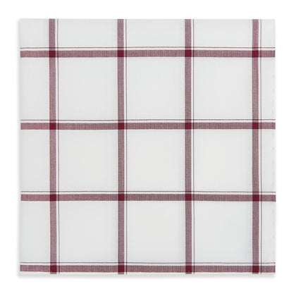Burgundy Grid Check Hand-Rolled Handkerchief Image 3