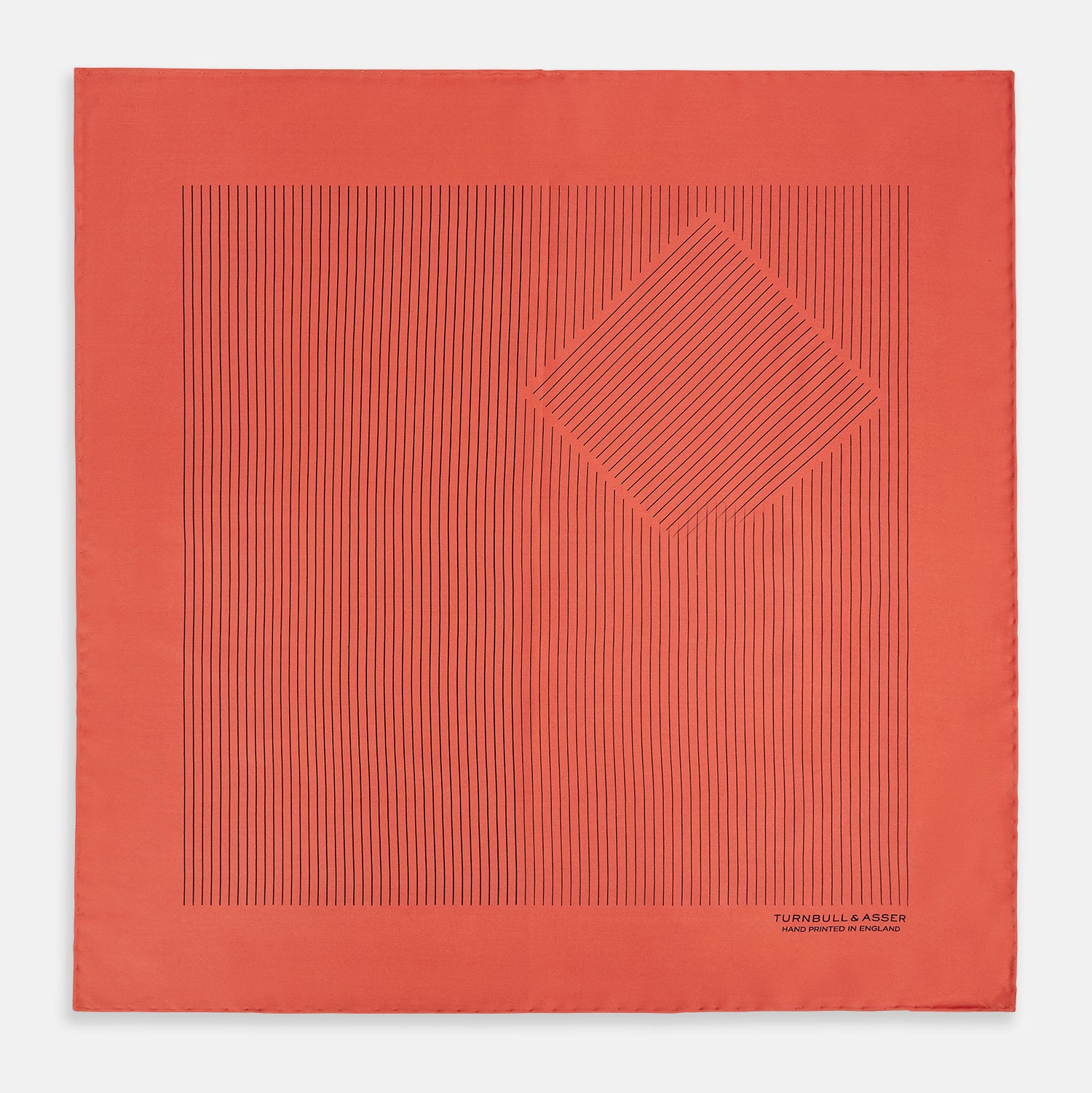 View 4 of product Orange Stripe Silk Pocket Square