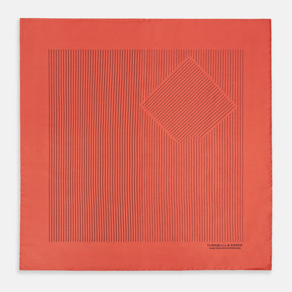 Orange Stripe Silk Pocket Square Image 3