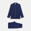 View 1 of product Blue and Navy Candy Stripe Silk Hyde Pyjamas Set