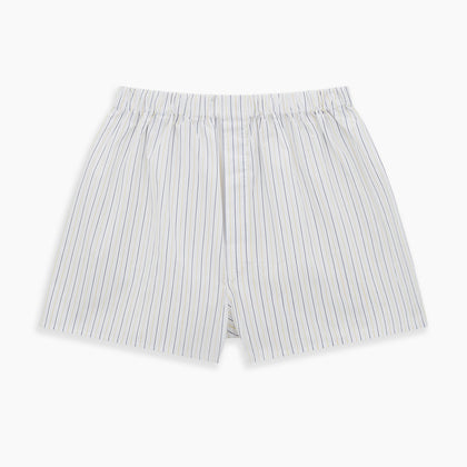 Yellow And Blue Stripe Godfrey Boxer Shorts Image 2