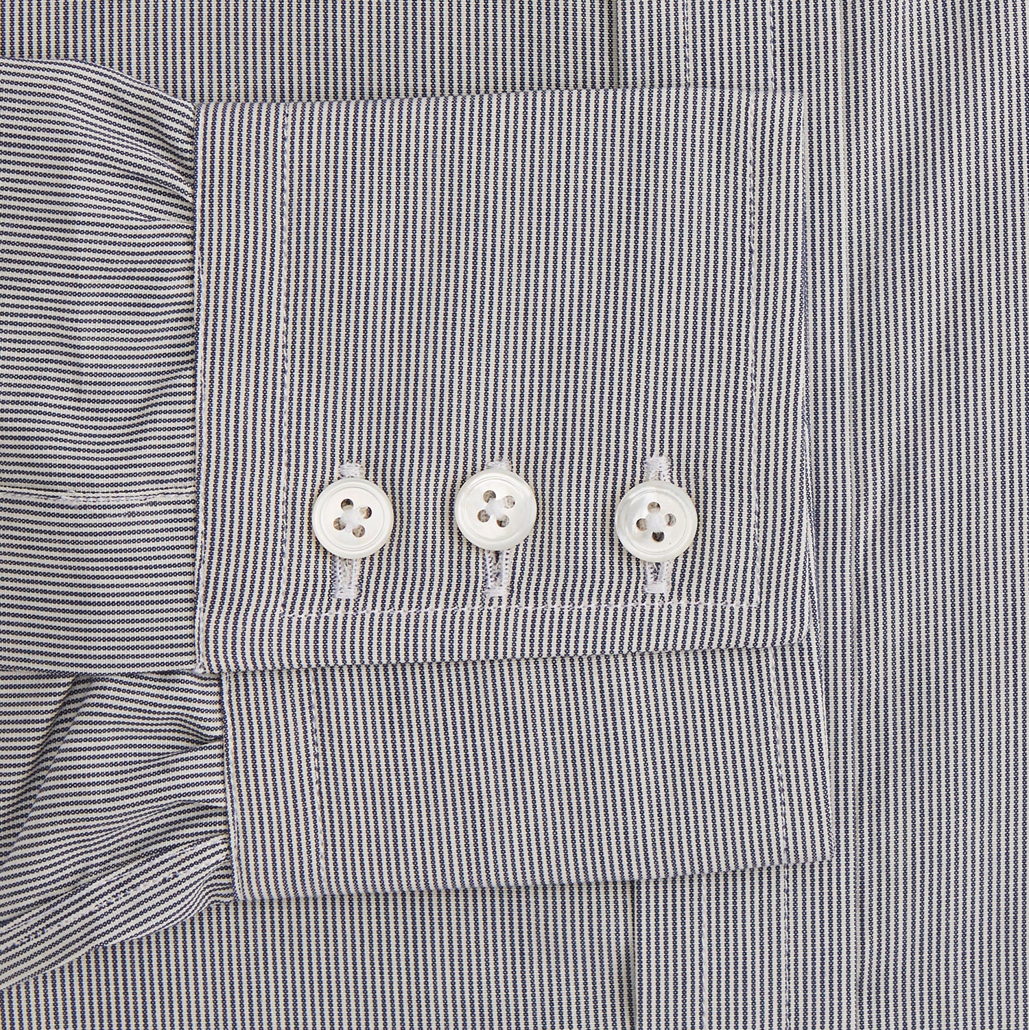 View 4 of product Navy Fine Stripe Mayfair Shirt