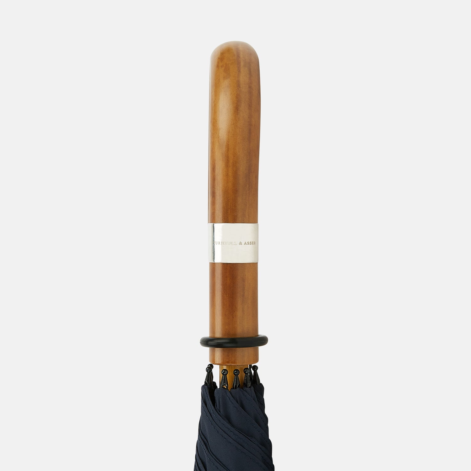 View 5 of product Navy Traveller Umbrella with Malacca Crook Handle