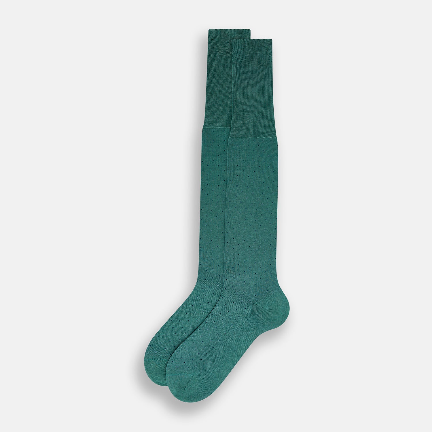 View 2 of product Forest Green/Navy Polka Dot Long Socks