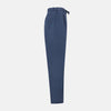 View 4 of product Denim Blue Linen Herringbone Miles Trousers