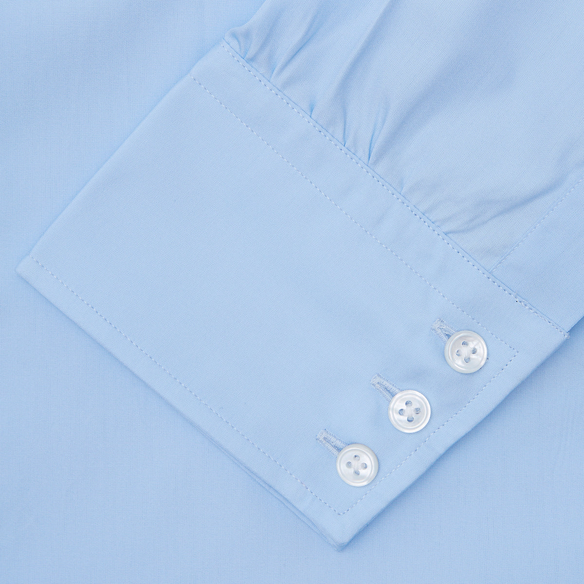 View 3 of product Light Blue Cotton Shirt with T&A Collar and 3-Button Cuffs