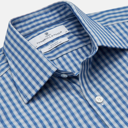 Navy Multi Check Cotton Regular Fit Mayfair Shirt Image 1