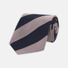 View 1 of product Navy and Rose Block Stripe Repp Silk Tie