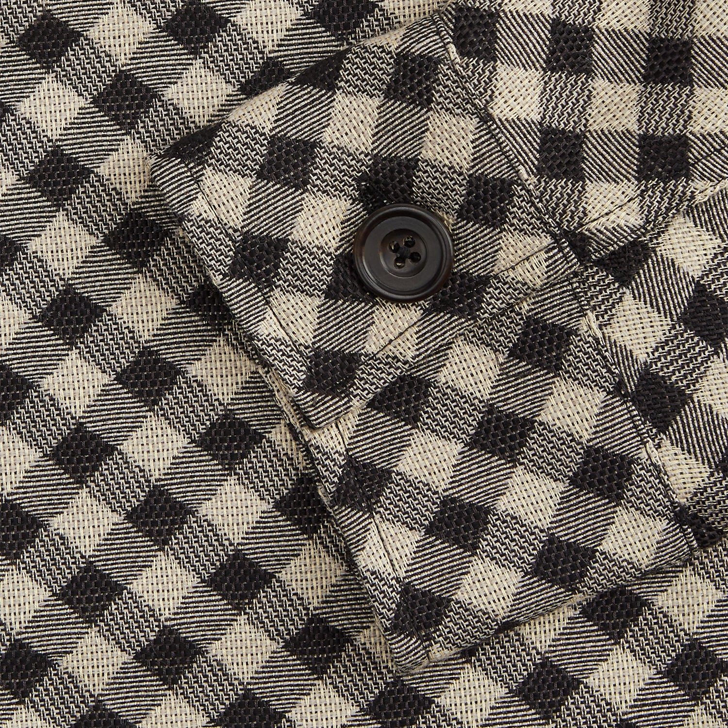 View 3 of product Black Gingham Check Wool Blend Somerset Overshirt