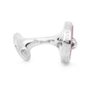 View 4 of product Pink Sterling Silver Mother-of-Pearl Button Cufflinks