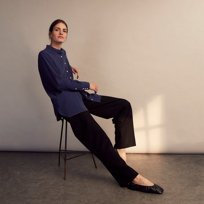 Blue Soft-touch Silk Lauren Shirt Image 4