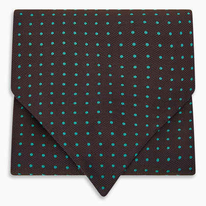 Blue and Dark Brown Micro Dot Silk Cravat Image 4
