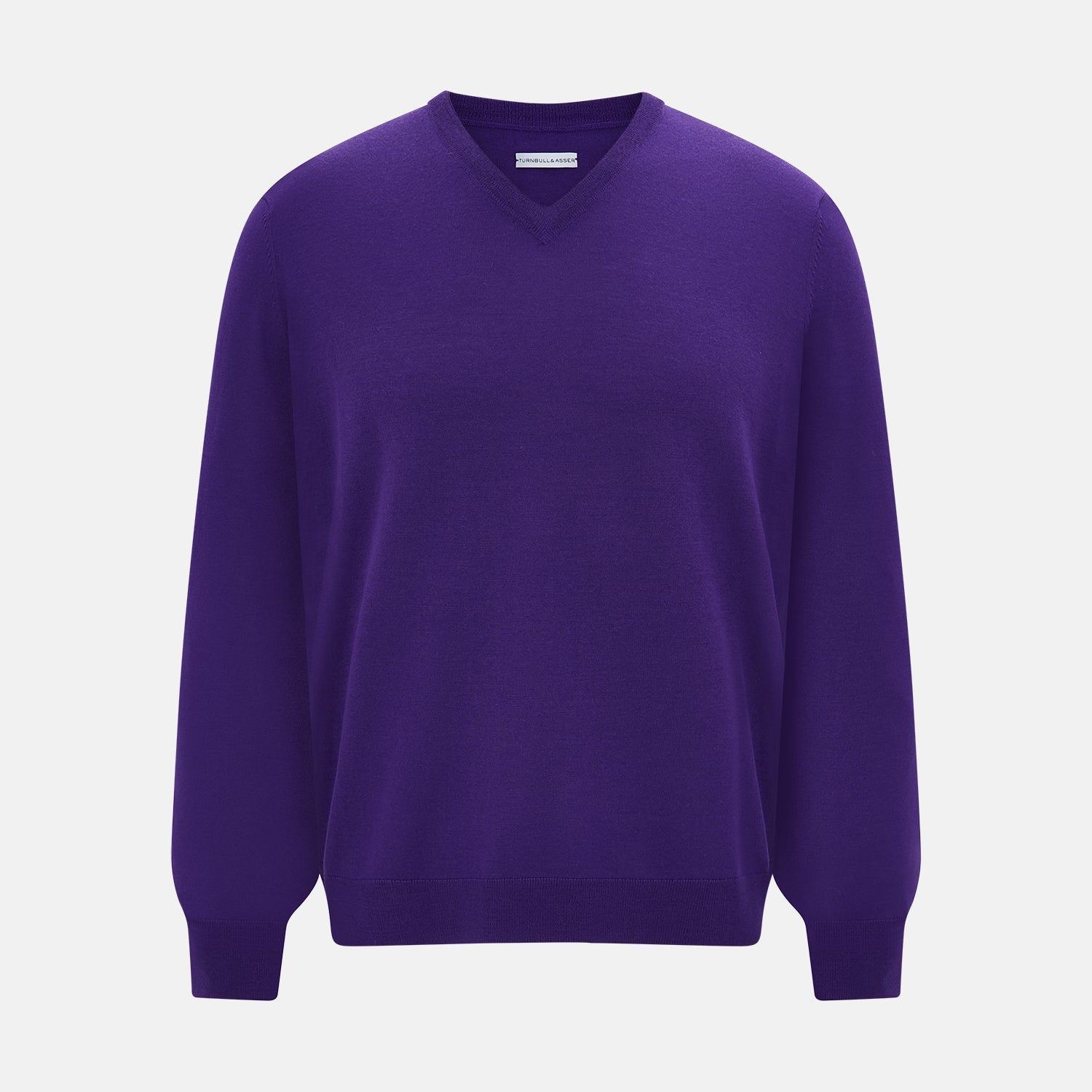 View 1 of product Purple Merino V-Neck Jumper