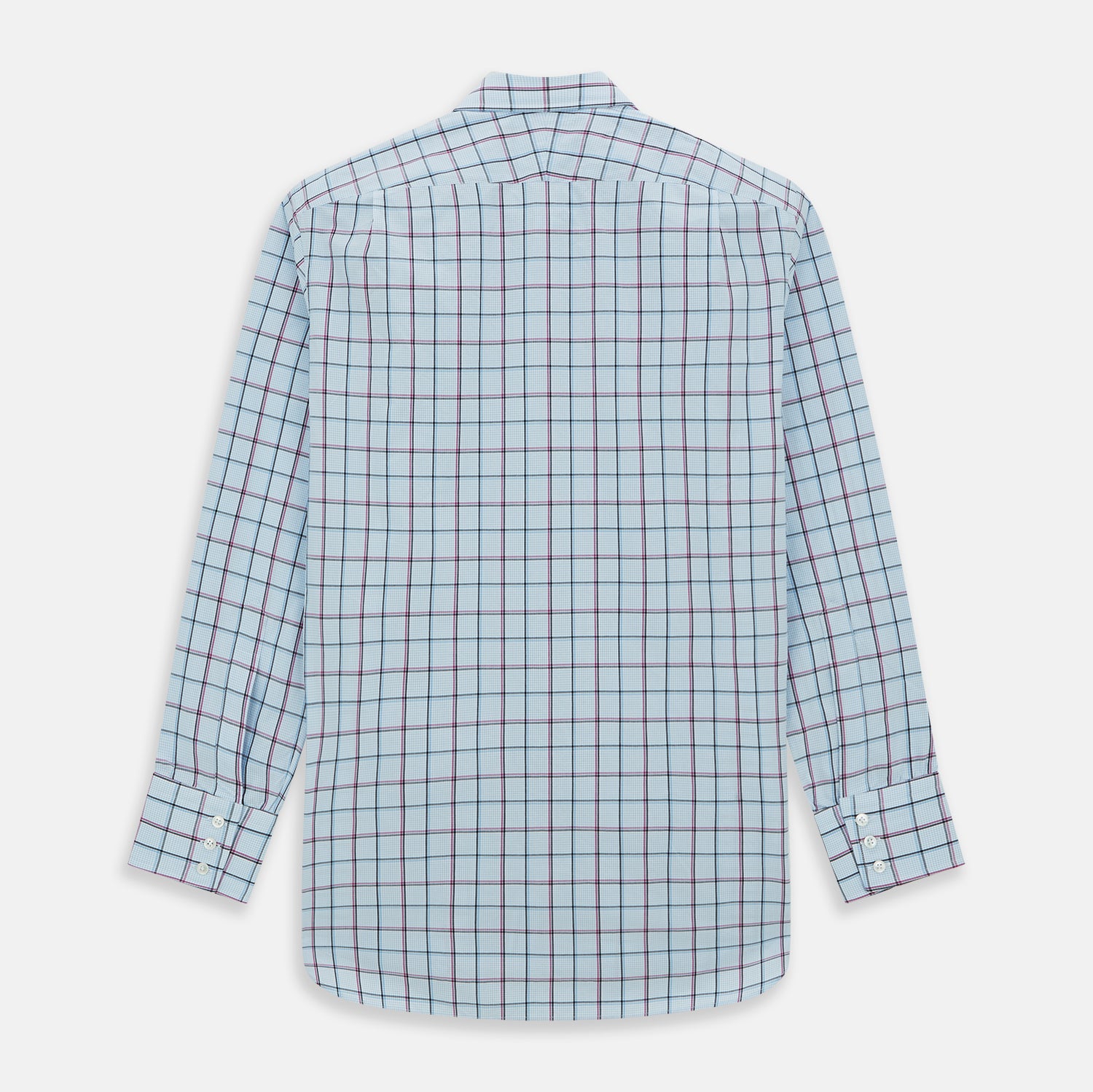 View 6 of product Blue and Pink Tattersall Check Mayfair Shirt