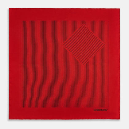 Red Stripe Silk Pocket Square Image 2