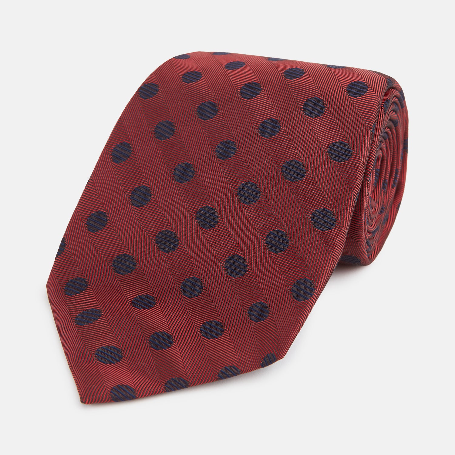 Image 1 of product Navy Dot and Red Silk Tie