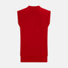 View 3 of product Red Fine Merino V-Neck Sleeveless Cardigan