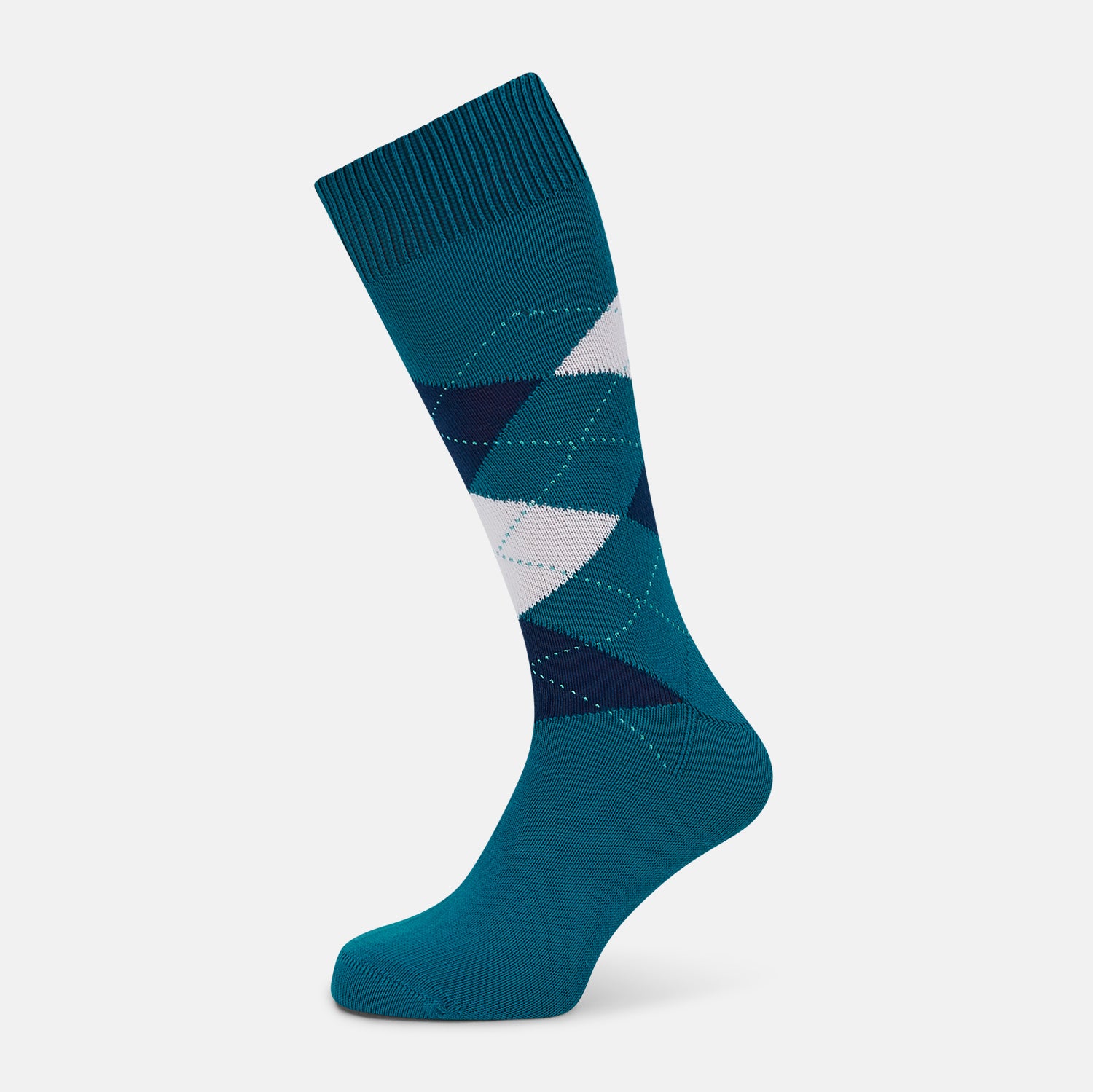 View 1 of product Azzurro Check Mid-Length Socks