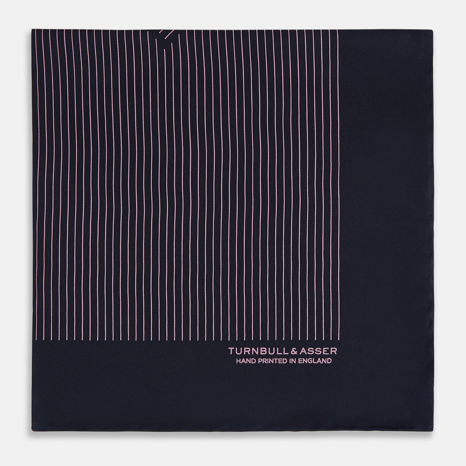 View 4 of product Navy and Pink Stripe Silk Pocket Square