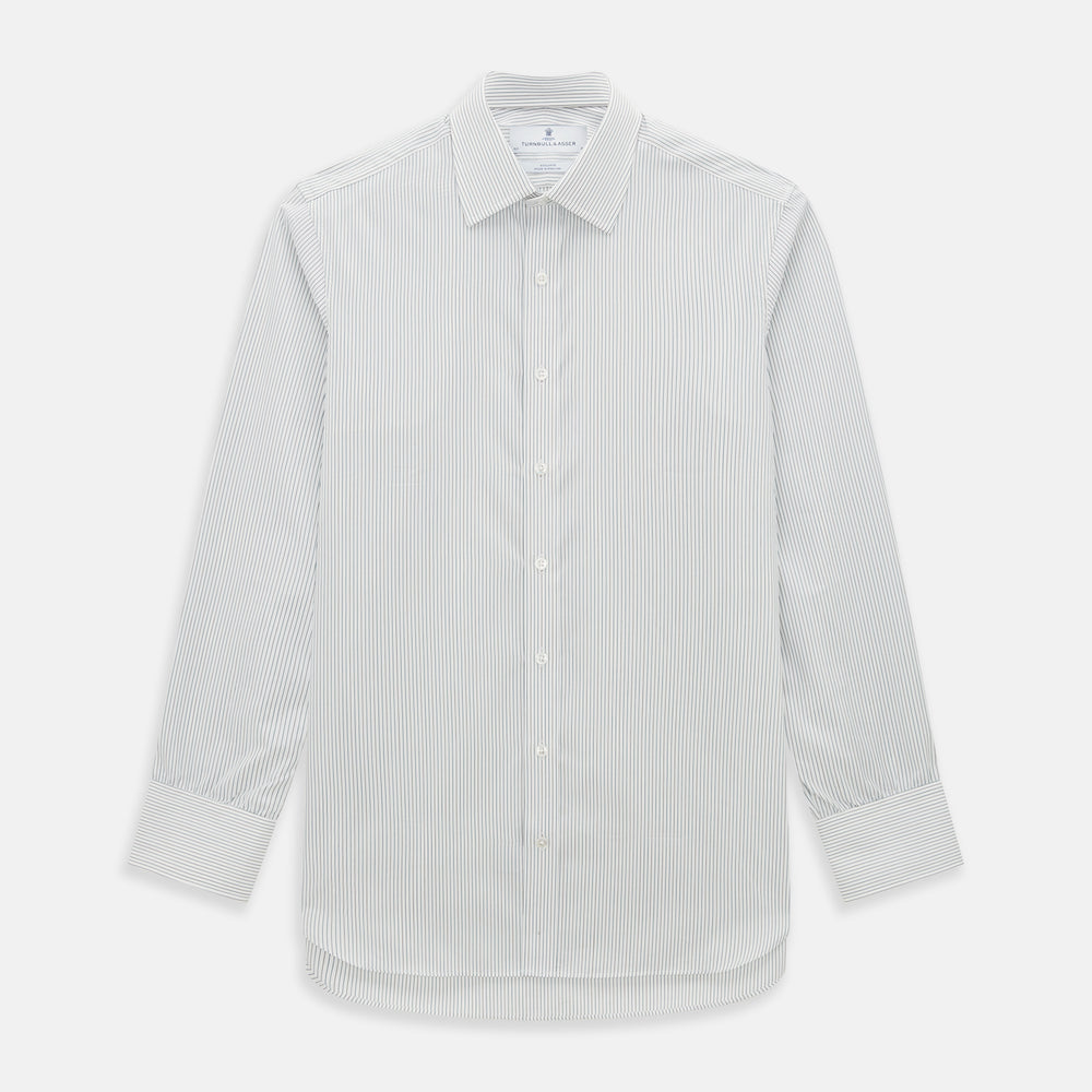 Green and Brown Ticking Stripe Mayfair Shirt